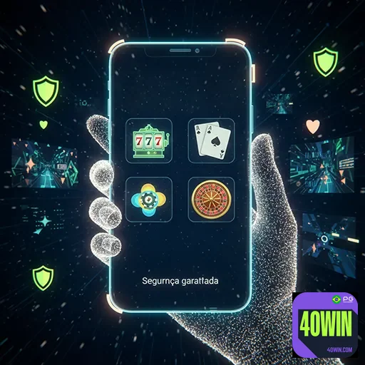 Imagem de um dispositivo móvel exibindo um cassino online seguro