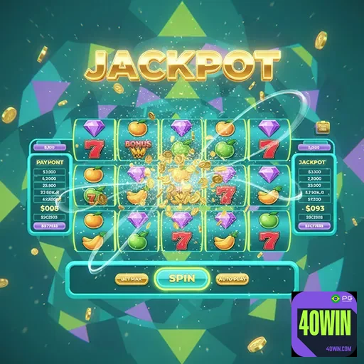 Imagem de uma tela com diversos slot games de temas variados na seção de opções na 40win