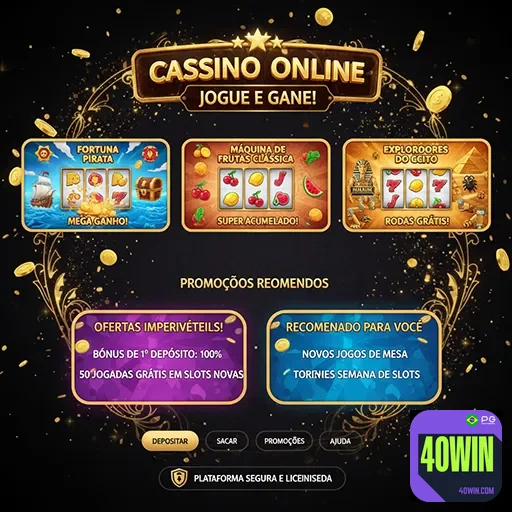 Tela com jogos de caça-níqueis emocionantes no cassino online
